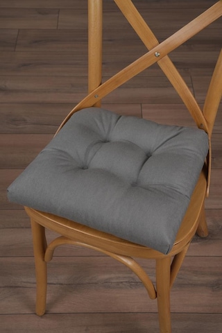 Altınpamuk 4'lü Lüx Gold Pofidik Antrasit Sandalye Minderi Özel Dikişli Bağcıklı 40x40cm Antrasit