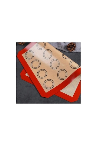 Silikon Yıkanabilir Makaron Yapıcı Fırın Matı 40 30 Cm