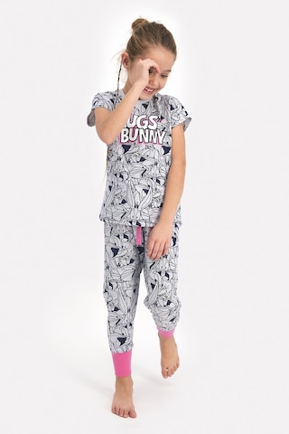 Looney Tunes Lisanslı Bugs Bunny Karmelanj Kız Çocuk Kısa Kol Pijama Takımı 5274-26627 Kar Melanj