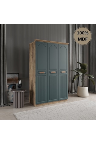 Pera 3 Kapak Mdf Gardırop Yeşi
