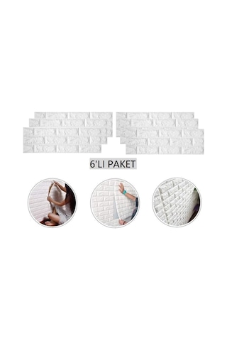 1 M2 6 Adet Kendinden Yapışkanlı Mutfak Fayans Duvar Kağıdı Paneli 3d
