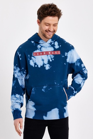 JAHR MARC Oversize Mavi Batik Yıkamalı Sweatshirt - XS Mavi