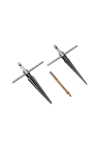 6166 Bits Saplı T Kollu Ahşap Delme Konik Rayba Ve Matkap Ucu Seti