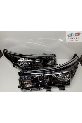 Toyota Corolla 2013 - 2015 Far Lambası Sağ-sol Takım Nikelaj Far Kaşı İle Birlikte - Sağ - Sol Takım - 2 Far