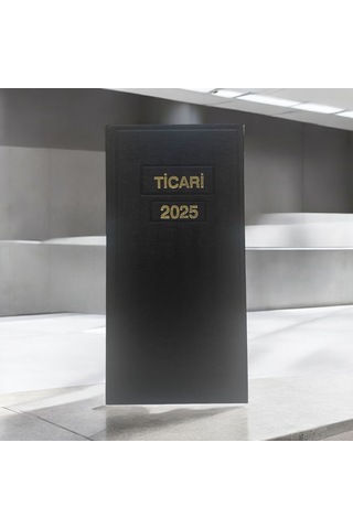 17x33 Ticari Kasa Ajandası 2025 Yılı Günlük Ajanda Siyah
