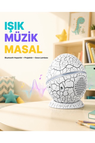 Bluetooth Bağlantılı Dinozor Yıldız Projektör Gece Lambası Ve Uyk