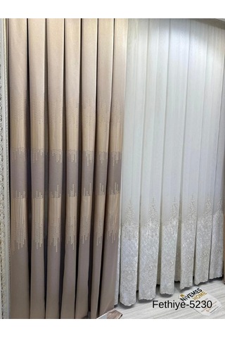 Nivemeshome Fethiye 614178 Taş V-5230 1/3 Sık Pileli Fon Perde Apm Taş
