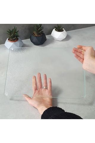 Decorita Cam Kesme Tahtası - Cam Kesme Tablası Buzlu Cam 20cm