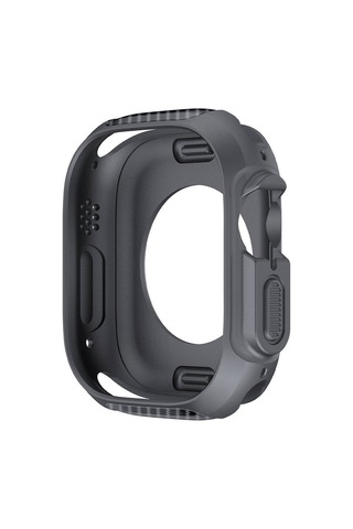 Ekılıf - Apple Uyumlu Watch Ultra 49mm - Kasa Koruyucu Silikon Tpu Kasa Koruyucu Watch Gard 31 - Siyah