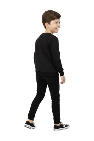 Baglan Erkek Çocuk Önü Baskılı Sweatshirt Bgl-st05245 Siyah