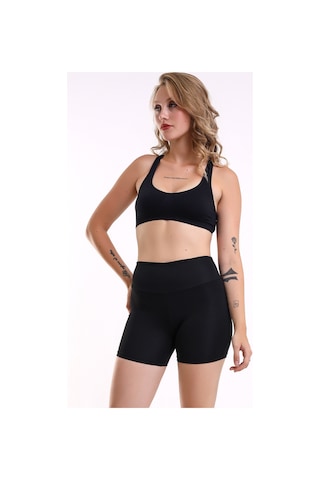 Winmoda34 Kadın Mini Boy Beli Cep Detaylı Deniz Ve Spor Uyumlu Şort Siyah
