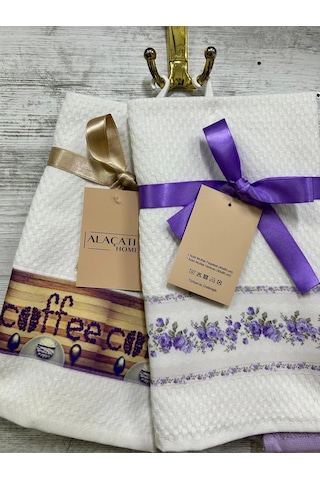 Nivemeshome 2 Li Cappucino-beyaz Asorti Model Mutfak Havlusu