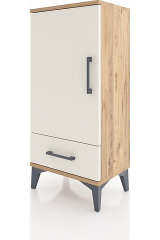 Arges Komodin 3 Raflı Tek Çekmeceli Tek Kapaklı 44x30x96 Çam-... Çam