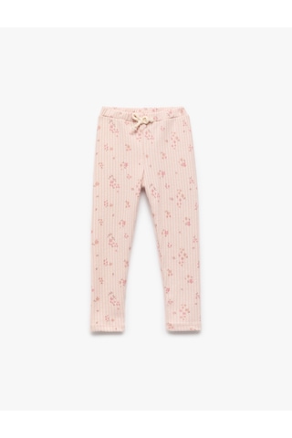 Koton Beli Bağcıklı Kaşkorse Çiçekli Tayt Bej Desenli 6wmg40040ak Ekru Desenli