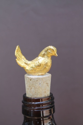 2 Adet Dekoratif Gold Güvercin Mantar Tıpa Altın
