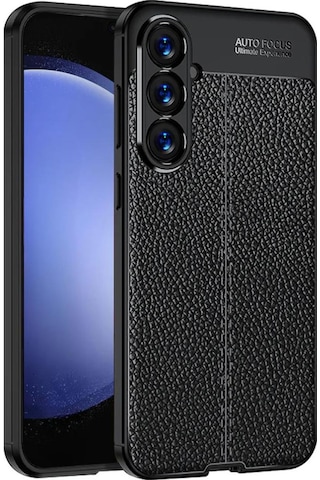 Samsung Galaxy S25 Uyumlu Silikon Kılıf Deri Desenli Kamera Korumalı Darbe Emici Kapak