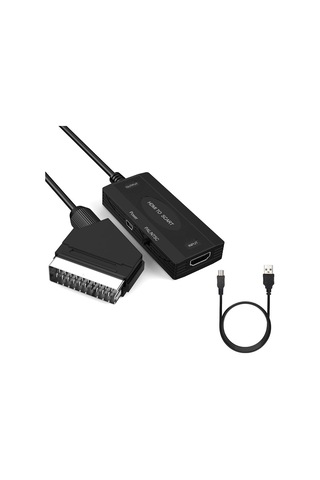 Hdmı To Scart Dönüştürücü Adaptör, Hdmı Görüntü Ve Sesi Scart Cvbs E Çevirme, 1080p Destekli, Pal Ntsc Uyumlu, Eski Tip Tv Ve Vhs Dvd İçin Zr1127