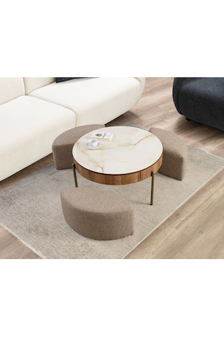 Most Rondo Akıllı Sehpa Mermer Görünümlü %100 Mdf Evinize Teslim