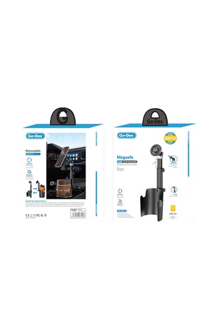 Go Des Gd-hd253 M-safe Magnetik 360 Derece Dönebilen Bardaklık Tasarım Telefon Tutucu Siyah Siyah