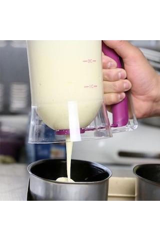 Pazly Hamur Dağıtıcı, Krema Ayırıcı & Kek Ölçme Kabı Seti, 7 Aksesuar, Pratik Pişirme Aracı Pembe