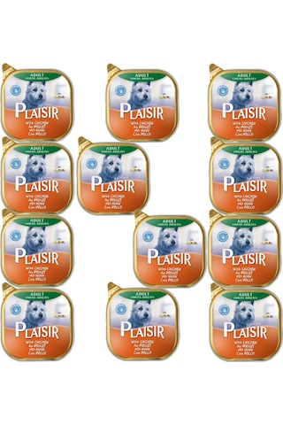Plaisir Tavuklu Pate Konserve Yetişkin Köpek Maması 12 x 150 G