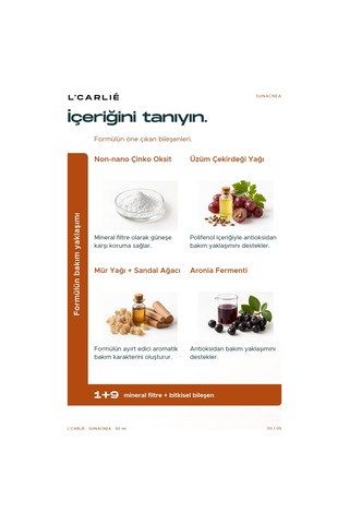 L'carlıe Sunacnea Güneş Kremi Spf 30 Yüz 50 Ml