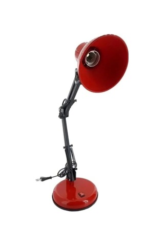Masa Lambası, 360 Oynar Başlıklı, Metal Gövde, Kırmızı .