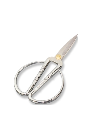 Mutluadim İşlemeli Metal Nişan Makası 9 x 18 CM