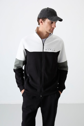 Tommy Life Siyah Dik Yaka Renk Geçişli İçi Polarlı Erkek Eşofman Takımı - 85186 Siyah