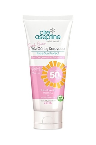 Cire Aseptine Pink Shine Ton ve Aydınlatıcı Yüz Güneş Kremi SPF50+ 50 ML