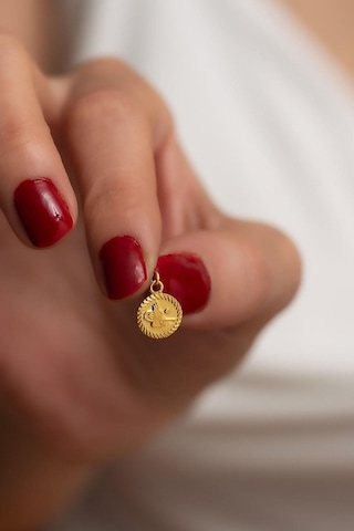 14 Ayar Altın Mini Tuğra Kolye Ucu 1 Cm Sarı Altın