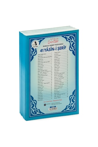 10 Adet Türkçe Mealli Orta Boy 80 Sayfa 41 Yasin - Mavi Renk