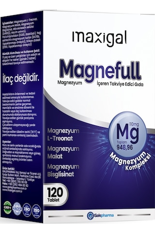 Maxigal Magnefull Magnezyum Vitamin 120 Tablet
