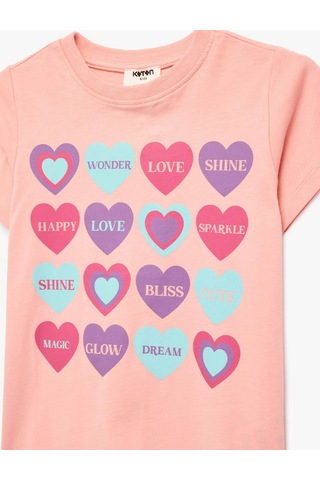 Koton Kalp Baskılı Pembe Kız Çocuk T-shirt 6skg10017ak Pembe