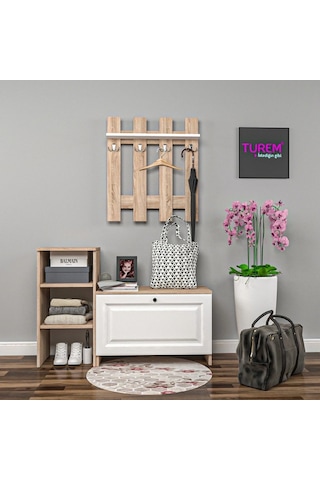 Porte Membran Portmanto Mdf Beyaz