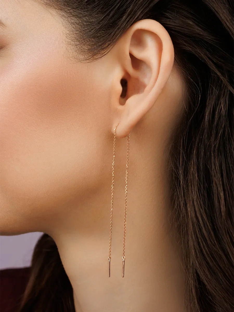 Veronika Jewelry Factory 925 Ayar Gümüş Zincir Küpe, Taşsız 420748491 Altın