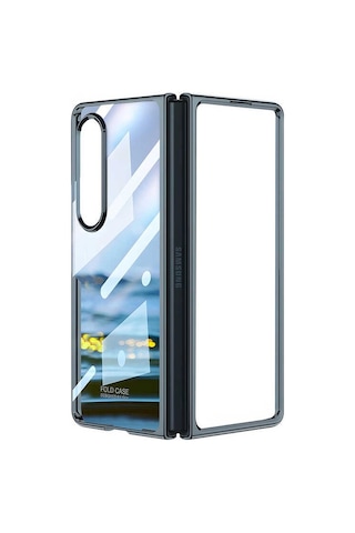 Rba Aksesuar Galaxy Uyumlu Z Fold 4 Kılıf Rba Full Camlı Kıpta Kapak - Gümüş Gümüş