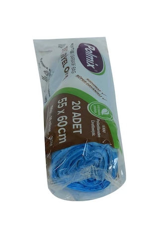 Çöp Torbası Orta Boy 55x60cm 150gr 25mikron 30lt Mavi Rulo 20 Adet