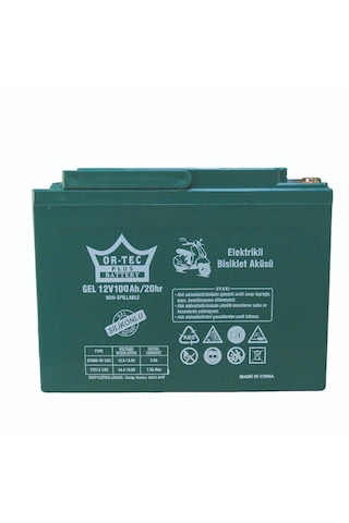 Ortec Plus 12v 100ah Elektrikli Motosiklet Aküsü 2024 Üretim