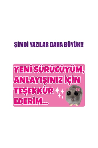 Acemi Sürücü Yeni Sürücü Sticker 22x13 Su Geçirmez Sticker Araba Etiket Sticker