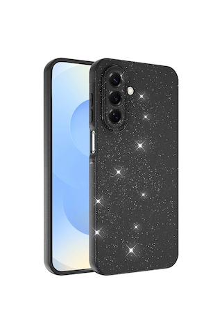 Samsung Uyumlu Galaxy A17 Kılıf Kamera Korumalı Simli Lüks Zore Koton Kapak Siyah