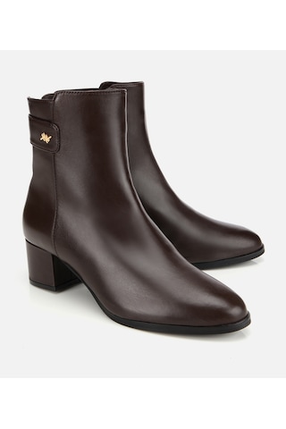 Hotiç Kadın Deri Kahverengi Toka Detaylı Bilekte Topuklu Bot 01boh313370a480 01boh313370a480 Kahverengi