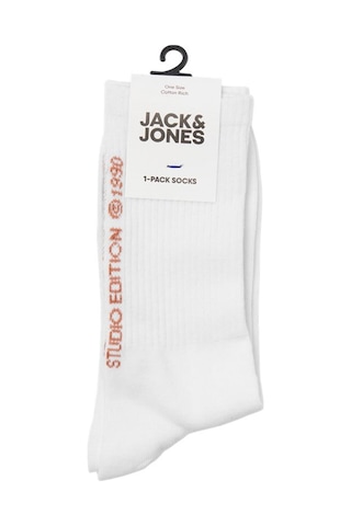 Jack&jones Jacbora Tennıs Sock 12256197 Beyaz-kırmızı Siyah