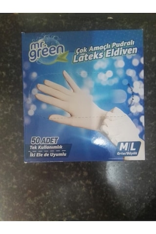 Pudralı Latex Eldiven 50'li M/l Beden