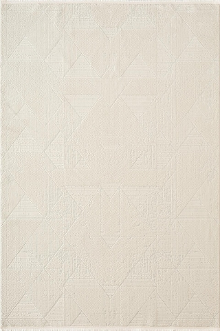 Quatro Qu014a Beyaz Halı Modern Desen Pamuk Taban Salon Halısı Yatak Odası Mutfak Koridor