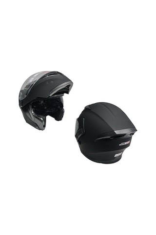 Jk-20 Jk115 Çeneli Motosiklet Kaskı Güneş Gözlüklü Mat Black Desen L Beden