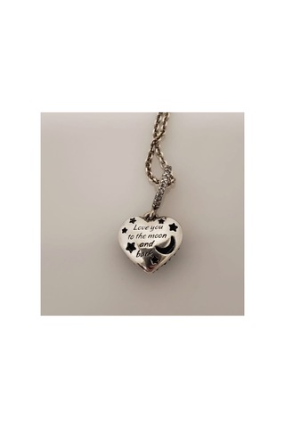 Lunarie "love You To The Moon" Yazılı Vintage Kolye Gümüş
