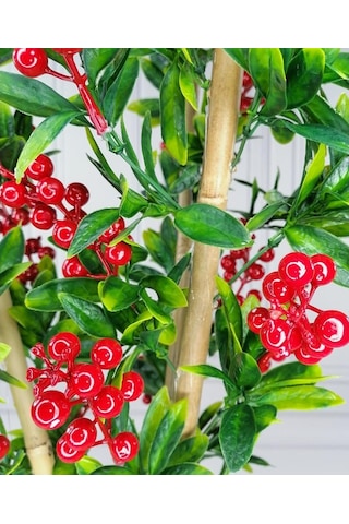 Yapay Ağaç Kokina Ağacı 75Cm Gür Yapraklı Gümüş Paslanmaz Aleminy