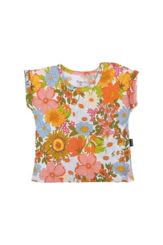 Bebelop Çiçek Baskılı Bisiklet Yaka T-shirt 2'li Set 001
