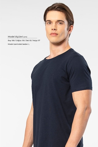 Cacharel Erkek Bisiklet Yaka T-shirt 2169/lacivert